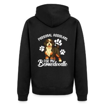 Personal assistant for my Bernedoodle - Unisex Premium Organic Zip Hoodie - black - Back - Nico (187cm)