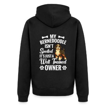 My Bernedoodle isn't spoiled, it's just - Unisex Premium Organic Zip Hoodie - black - Back - Nico (187cm)