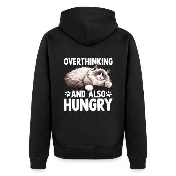 Zu viel nachdenken und auch hungrig Ragdoll Liebhaber Ragdoll - Unisex Premium Bio Zip Hoodie - Schwarz - Hinten - Nico (187cm)