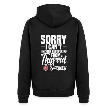 Tut Mir Leid, Dass Ich Nicht Kann, Ich Erhole Mich - Unisex Premium Bio Zip Hoodie - Schwarz - Hinten - Nico (187cm)