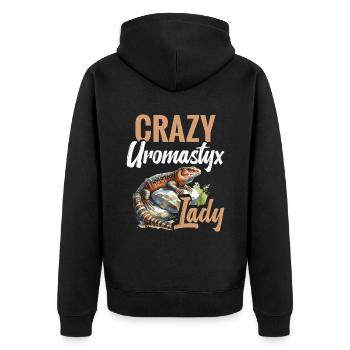 Dame Uromastyx folle - Veste à capuche bio Premium Unisexe - noir - Dos - Nico (187cm)