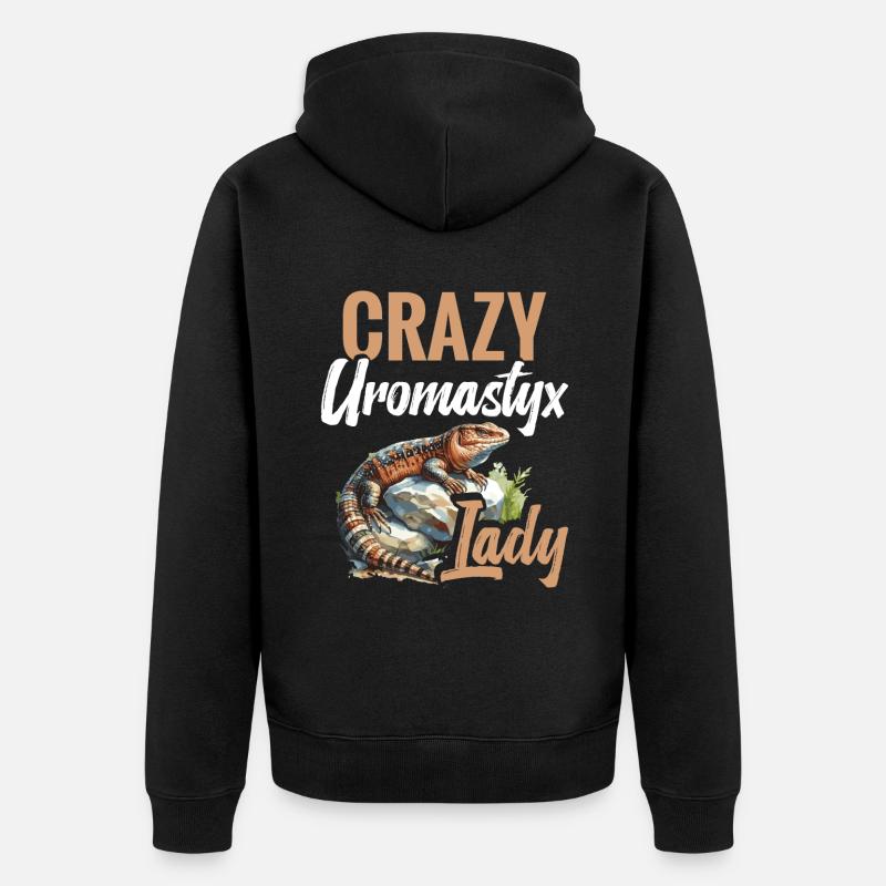 Dame Uromastyx folle - Veste à capuche bio Premium Unisexe - noir