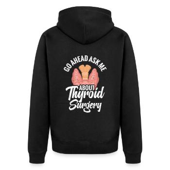 Just ask me - Unisex Premium Organic Zip Hoodie - black - Back - Nico (187cm)