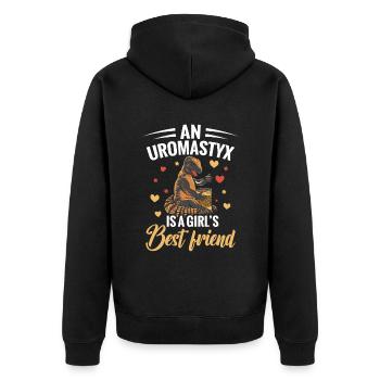 A uromastyx is a friend's best friend - Unisex Premium Organic Zip Hoodie - black - Back - Nico (187cm)