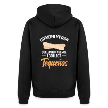 J’ai créé mon propre bureau de collecte - Veste à capuche bio Premium Unisexe - noir - Dos - Nico (187cm)