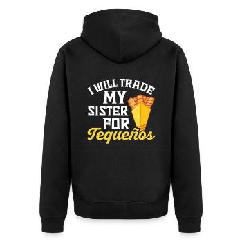 I'm going to turn my sister against Tequeños - Unisex Premium Organic Zip Hoodie - black - Back - Nico (187cm)