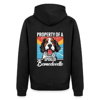 Property of a spoiled Bernedoodle - Unisex Premium Organic Zip Hoodie - black - Back - Nico (187cm)