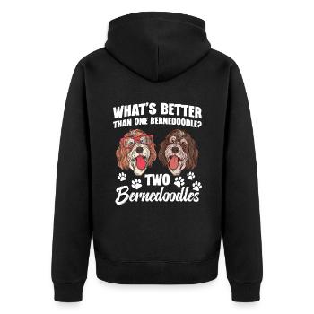 Quoi de mieux qu’un Bernedoodle ? Deux - Veste à capuche bio Premium Unisexe - noir - Dos - Nico (187cm)
