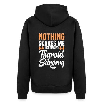 Nichts Macht Mir Angst, Ich Habe Die - Unisex Premium Bio Zip Hoodie - Schwarz - Hinten - Nico (187cm)