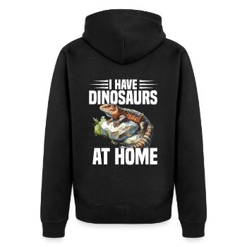 J’ai des dinosaures à la maison - Veste à capuche bio Premium Unisexe - noir - Dos - Nico (187cm)