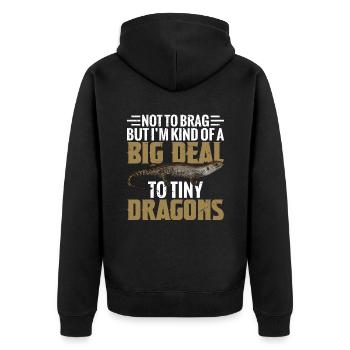 Not to brag but I'm a big deal - Unisex Premium Organic Zip Hoodie - black - Back - Nico (187cm)