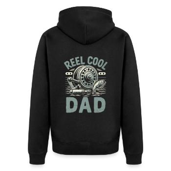 Moulinet Cool Papa Pêche à l’achigan Pêcheur Père Pêcheur - Veste à capuche bio Premium Unisexe - noir - Dos - Nico (187cm)
