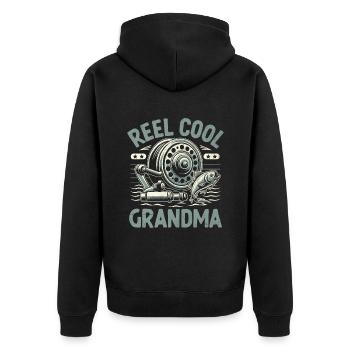 Moulinet Cool Grandma Bass Pêche Pêcheur Pêcheur An - Veste à capuche bio Premium Unisexe - noir - Dos - Nico (187cm)