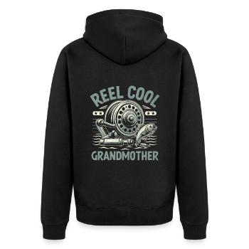 Moulinet Cool Grand-mère Pêche à l’achigan Pêcheur Fisherma - Veste à capuche bio Premium Unisexe - noir - Dos - Nico (187cm)
