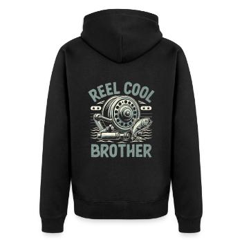 Moulinet Cool Brother Fishing Angler Pêcheur Pêcheurs - Veste à capuche bio Premium Unisexe - noir - Dos - Nico (187cm)