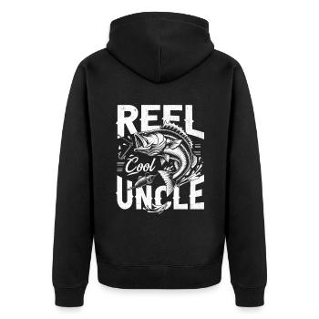 Moulinet Cool Uncle Fishing Angler Pêcheur Pêcheurs - Veste à capuche bio Premium Unisexe - noir - Dos - Nico (187cm)