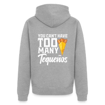 You can't have too many tequeños - Unisex Premium Organic Zip Hoodie - heather grey - Back - Nico (187cm)