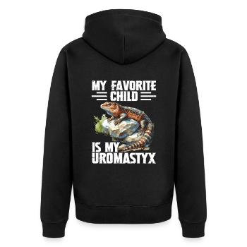Mon enfant préféré est mon Uromastyx - Veste à capuche bio Premium Unisexe - noir - Dos - Nico (187cm)