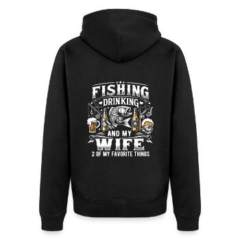 Pêche Boire Et Ma Femme 3 De Mes Minces Préférés - Veste à capuche bio Premium Unisexe - noir - Dos - Nico (187cm)