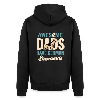 Tolle Väter haben Deutsche Schäferhunde Hundeliebhaber Germa - Unisex Premium Bio Zip Hoodie - Schwarz - Hinten - Nico (187cm)