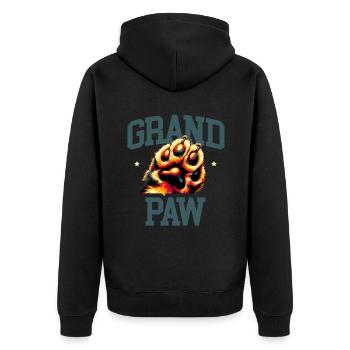 Grand Paw Deutscher Schäferhund Hundeliebhaber Schäferhunde GSD - Unisex Premium Bio Zip Hoodie - Schwarz - Hinten - Nico (187cm)