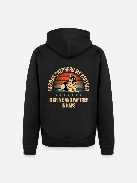 Deutscher Schäferhund Mein Partner In Crime Und Partner In Meinem Partner - Unisex Premium Bio Zip Hoodie - Schwarz