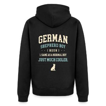 Berger allemand Garçon Identique À Un Garçon Normal Juste Beaucoup - Veste à capuche bio Premium Unisexe - noir - Dos - Nico (187cm)