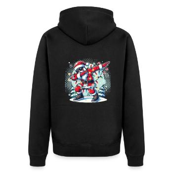Joyeux Noël Cool Père Noël Ho ! HO! - Veste à capuche bio Premium Unisexe - noir - Dos - Nico (187cm)