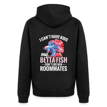 "I can't have children, my betta fish - Unisex Premium Organic Zip Hoodie - black - Back - Nico (187cm)