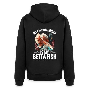 Mon enfant préféré est mon poisson betta - Veste à capuche bio Premium Unisexe - noir - Dos - Nico (187cm)