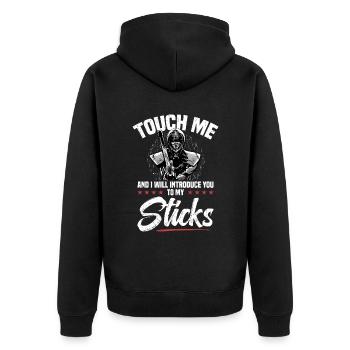 Touche-moi et je te donnerai mes bâtons - Veste à capuche bio Premium Unisexe - noir - Dos - Nico (187cm)