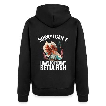Désolé, je n’arrive pas à attraper mon poisson betta - Veste à capuche bio Premium Unisexe - noir - Dos - Nico (187cm)