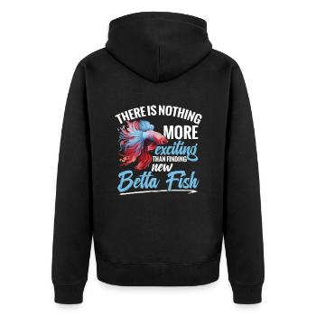 Es Gibt Nichts Aufregenderes Als Das Finden - Unisex Premium Bio Zip Hoodie - Schwarz - Hinten - Nico (187cm)
