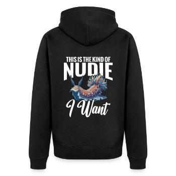 Nacktschnecke Das Ist Die Art Von Nacktschnecke, - Unisex Premium Bio Zip Hoodie - Schwarz - Hinten - Nico (187cm)