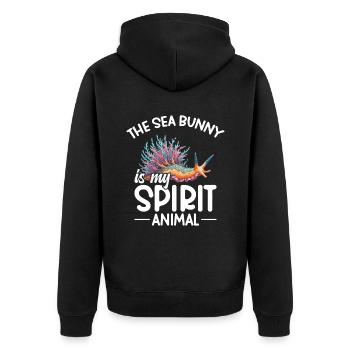 Nacktschnecke Der Meereshase Ist Mein Geistestier - Unisex Premium Bio Zip Hoodie - Schwarz - Hinten - Nico (187cm)