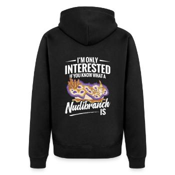 Mich Interessiert Nur, Ob Sie Wissen, Was Eine - Unisex Premium Bio Zip Hoodie - Schwarz - Hinten - Nico (187cm)