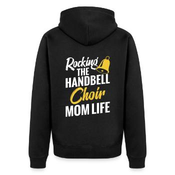 Rocking The Handbell Choir Mom Life - Unisex Premium Organic Zip Hoodie - black - Back - Nico (187cm)