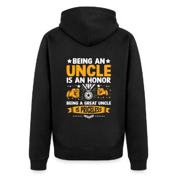 Being An Uncle Is An Honor Being A Great Uncle Is - Unisex Premium Organic Zip Hoodie - black - Back - Nico (187cm)