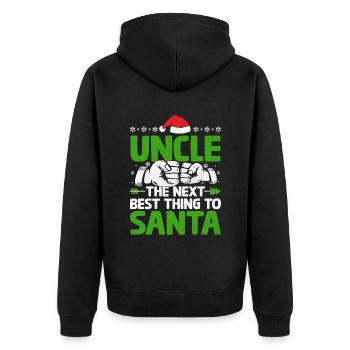Onkel Das Nächstbeste Für Die Nichte Der Familie Ne - Unisex Premium Bio Zip Hoodie - Schwarz - Hinten - Nico (187cm)