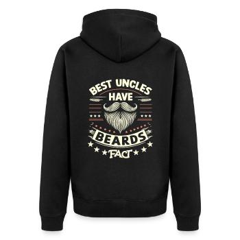Beste Onkel Haben Bärte Fakt Familie Onkel Nichte Ne - Unisex Premium Bio Zip Hoodie - Schwarz - Hinten - Nico (187cm)