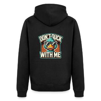 Cool duck, ne duck pas avec moi - Veste à capuche bio Premium Unisexe - noir - Dos - Nico (187cm)