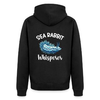 Nacktschnecken-seekaninchenflüsterer - Unisex Premium Bio Zip Hoodie - Schwarz - Hinten - Nico (187cm)