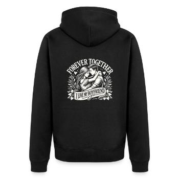 Ich Liebe Meinen Freund Für Immer Zusammen - Unisex Premium Bio Zip Hoodie - Schwarz - Hinten - Nico (187cm)
