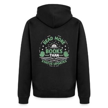 Lire plus de livres que de mises à jour de statut Bookworm - Veste à capuche bio Premium Unisexe - noir - Dos - Nico (187cm)