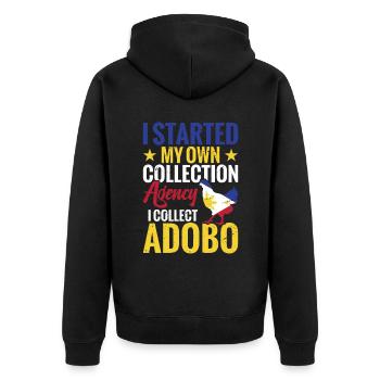 Ich Habe Mein Eigenes Inkassobüro Gegründet. Ich - Unisex Premium Bio Zip Hoodie - Schwarz - Hinten - Nico (187cm)