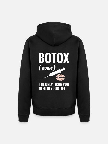 Ästhetische Krankenschwester: Botox (substantiv), - Unisex Premium Bio Zip Hoodie - Schwarz
