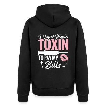 Cosmetic Nurse I Inject People - Unisex Premium Organic Zip Hoodie - black - Back - Nico (187cm)