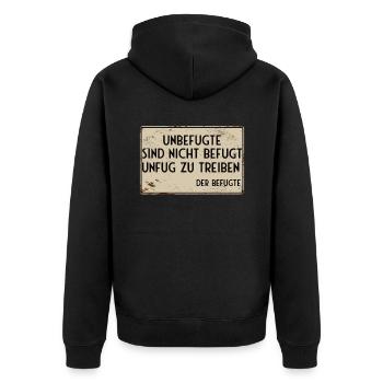 Les personnes non autorisées ne sont pas autorisées à faire des méfaits - Veste à capuche bio Premium Unisexe - noir - Dos - Nico (187cm)