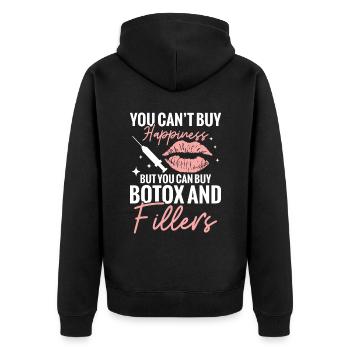 Ästhetische Krankenschwester Glück Kann Man Nicht - Unisex Premium Bio Zip Hoodie - Schwarz - Hinten - Nico (187cm)
