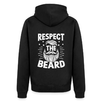 Respect The Beard Facial Hair Beards Man - Unisex Premium Organic Zip Hoodie - black - Back - Nico (187cm)